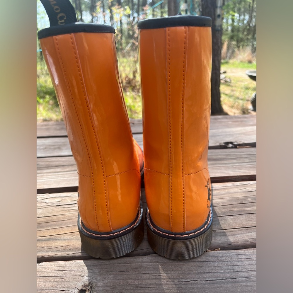 Beverly Hills Polo Club Orange Lace Up Women's Boots ***FLAWED*** Size 9 - Picture 5 of 11